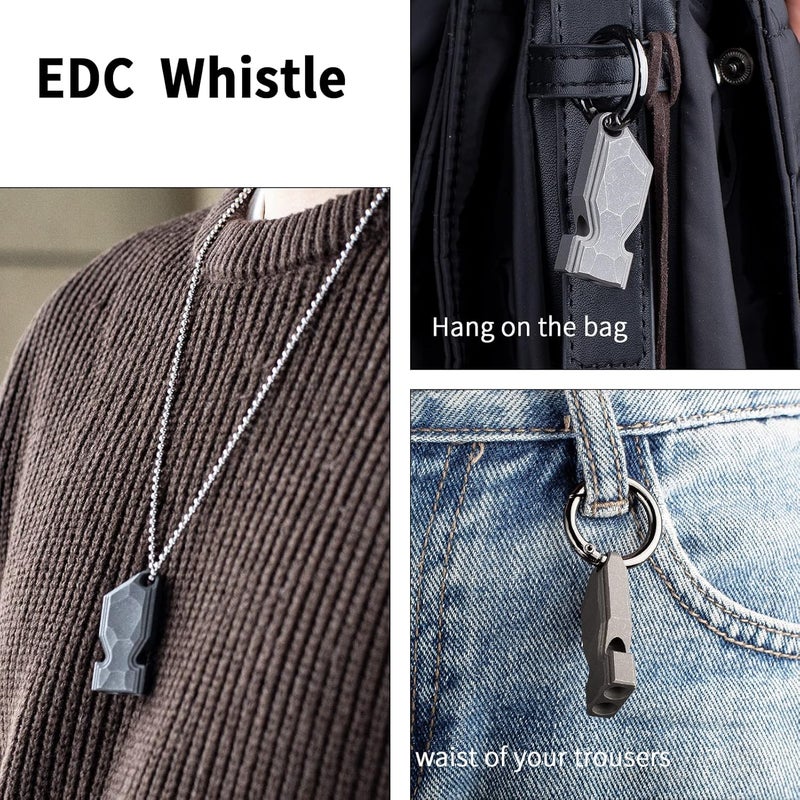 TISUR Titanium Emergency Whistle,EDC Safety Whistles Necklace Loud up to 120db,Survival Whistles for Survival,Hiking,Camping,Pets Training - Image 5
